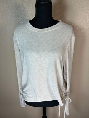 AMISU Cream Side-Tie Scrunch Long Sleeve Top Size L